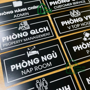 Biển văn phòng alu đen xước