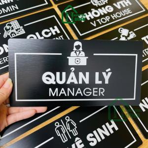 Biển văn phòng alu đen xước