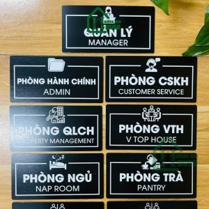 Biển văn phòng alu đen xước