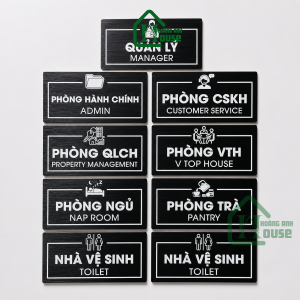 Biển văn phòng alu đen xước
