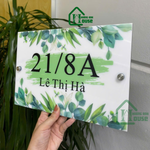 Biển Số Nhà In UV Lá Xanh