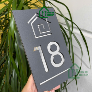 Bảng biển số nhà chữ alu bạc