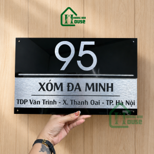 Biển Số Nhà Mica Đen Bóng