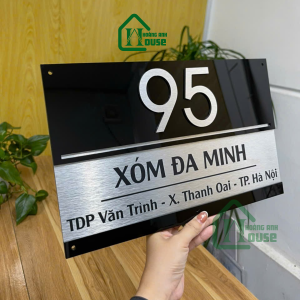 Biển Số Nhà Mica Đen Bóng
