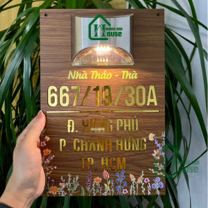 Biển Số Nhà Tích Hợp Đèn Mặt Trời