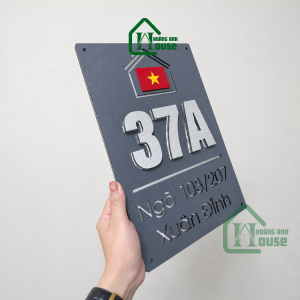biển số nhà nền ghi chữ alu