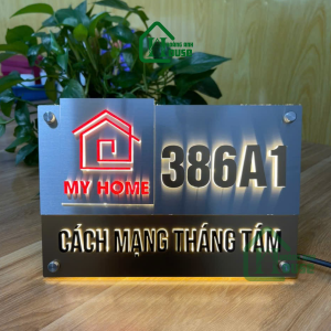 Biển số nhà sáng đèn Inox