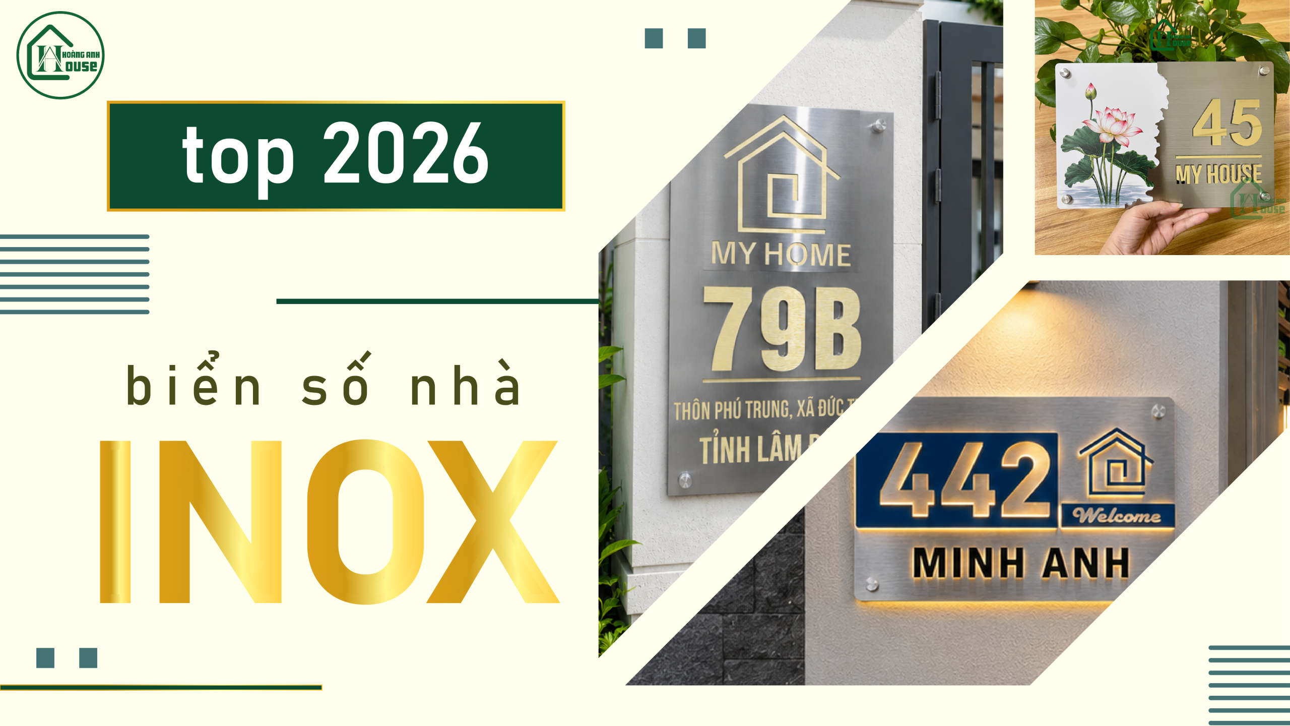 Top mẫu biển số nhà inox 2026