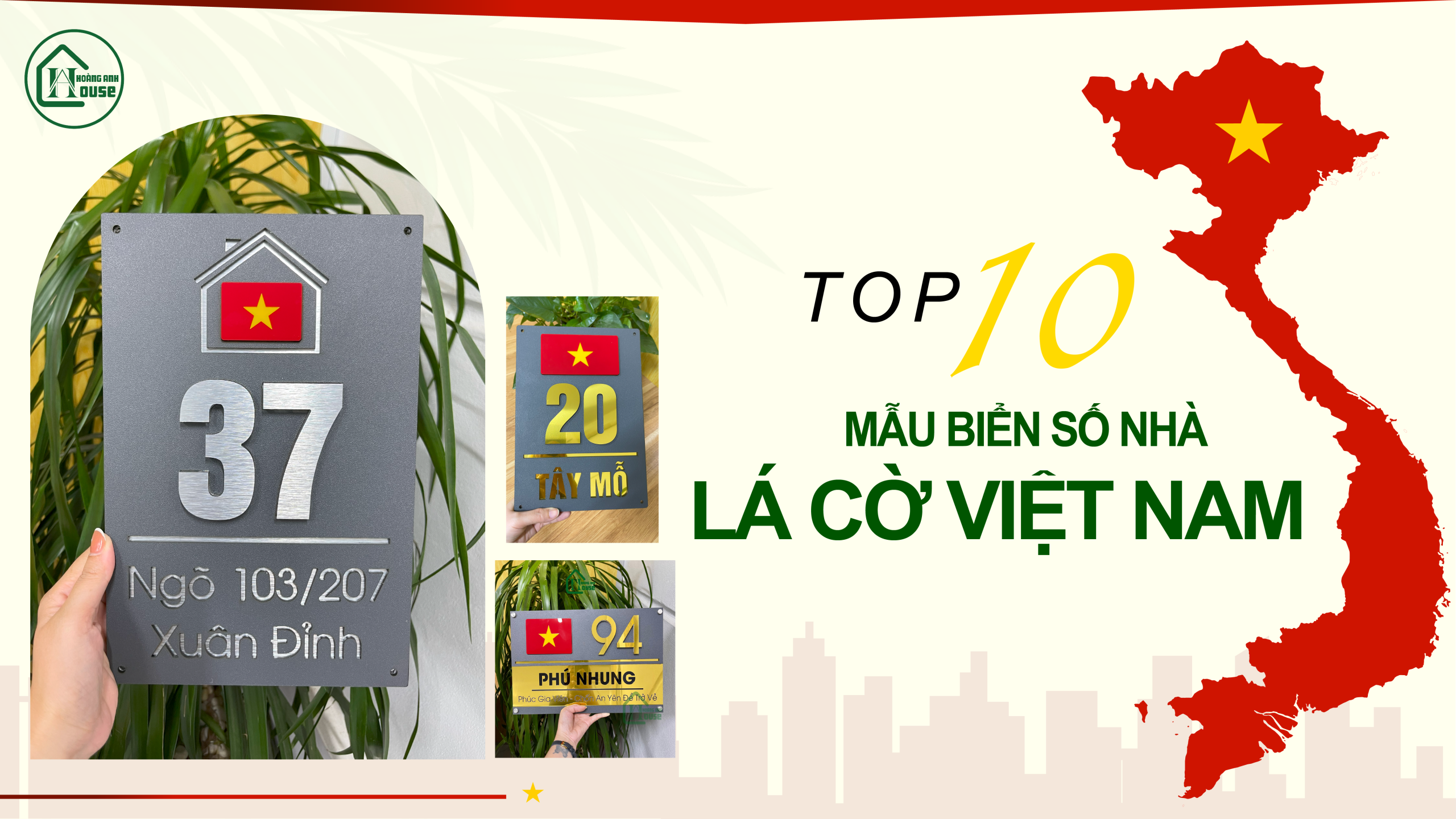 Top 10 Mẫu Biển Số Nhà Hình Lá Cờ Việt Nam