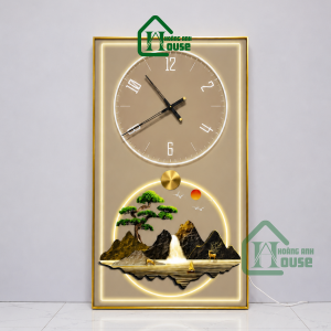 tranh đồng hồ treo tường led 3d