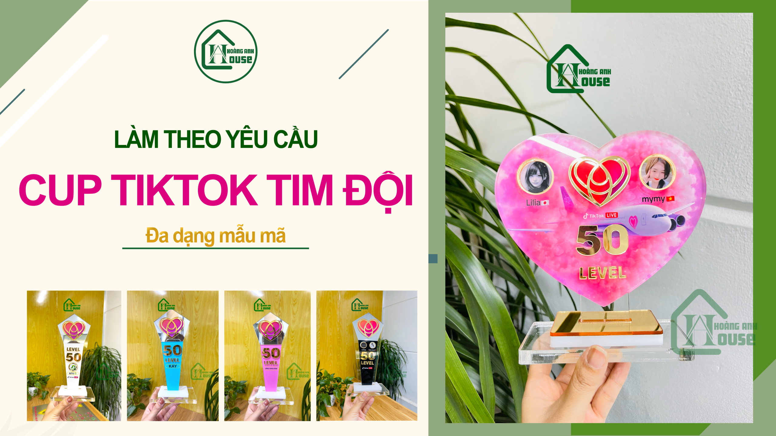 Cup Tim Đội Tiktok Theo Yêu Cầu