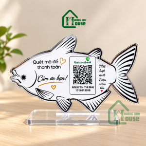 Bảng Mã QR Thanh Toán Để Bàn Hình Con Cá