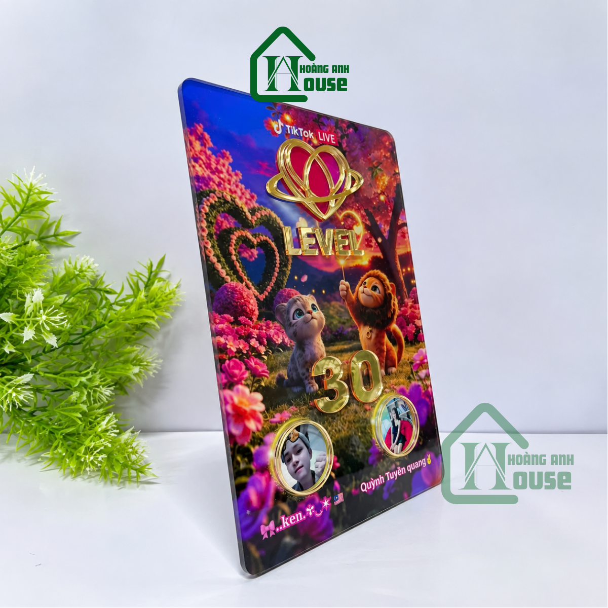 Mẫu Bảng Tim Đội TikTok Lv 30 để bàn
