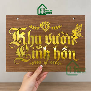 biển chữ trang trí vân gỗ