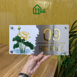 biển số nhà in UV hình hoa sen