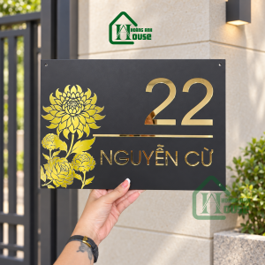 Biển số nhà hoa vàng