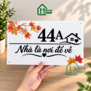 Biển Số Nhà In UV Hoa Lá Mùa Thu