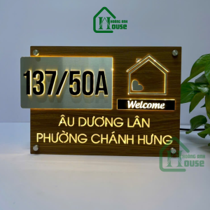 biển số nhà inox sáng đèn