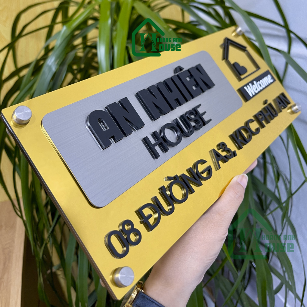 Biển Số Nhà Inox hoàng anh house