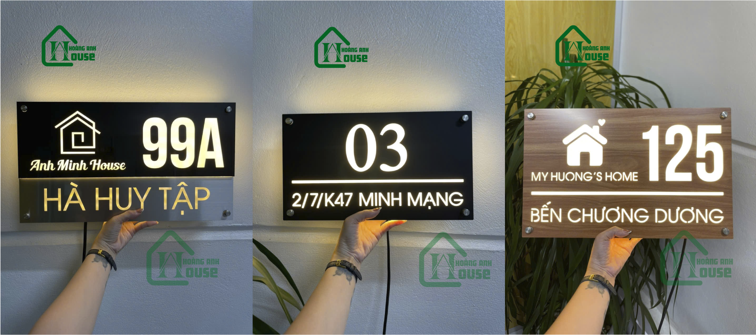 Biển số nhà sáng mặt