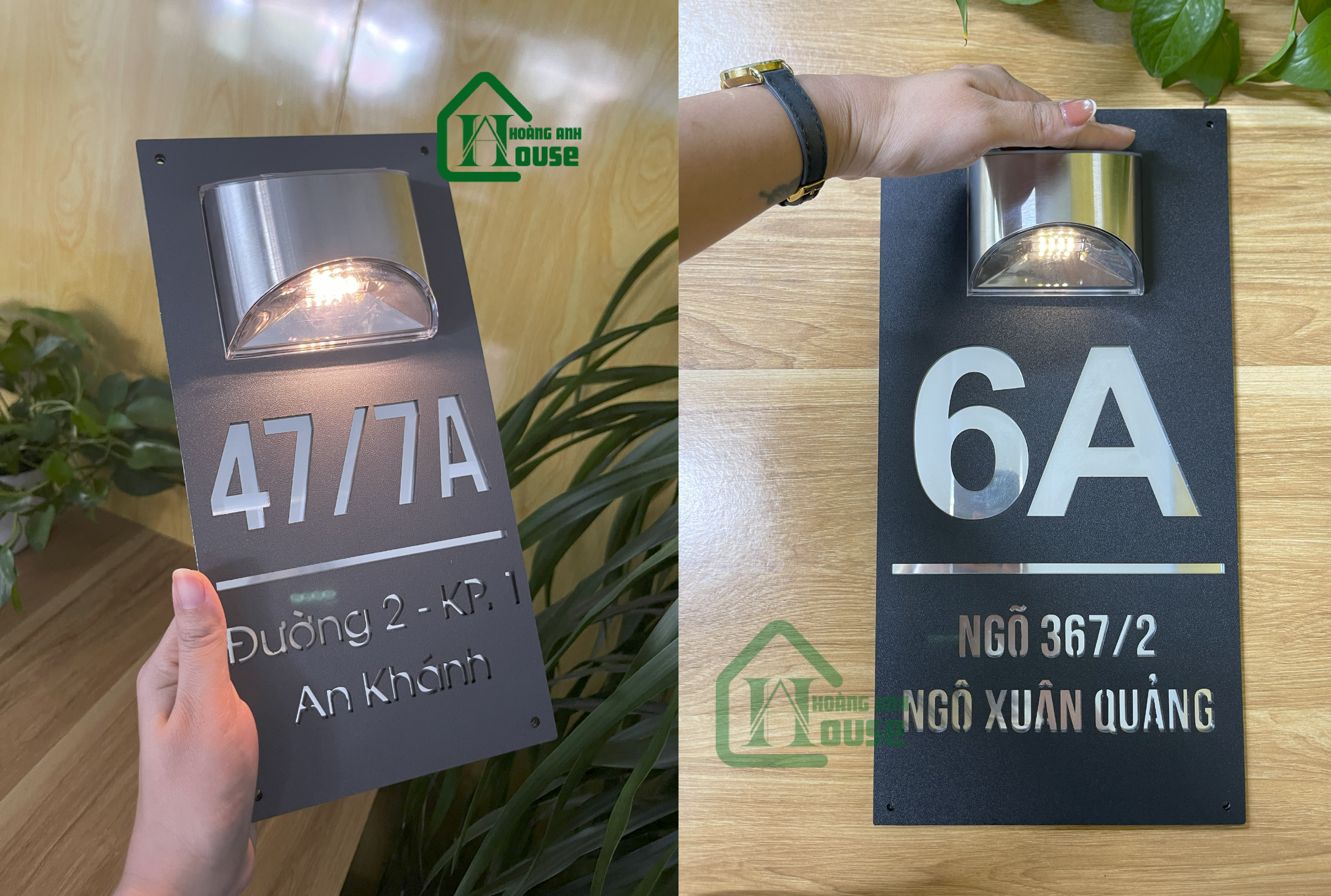 biển số nhà dùng ánh sáng mặt trời