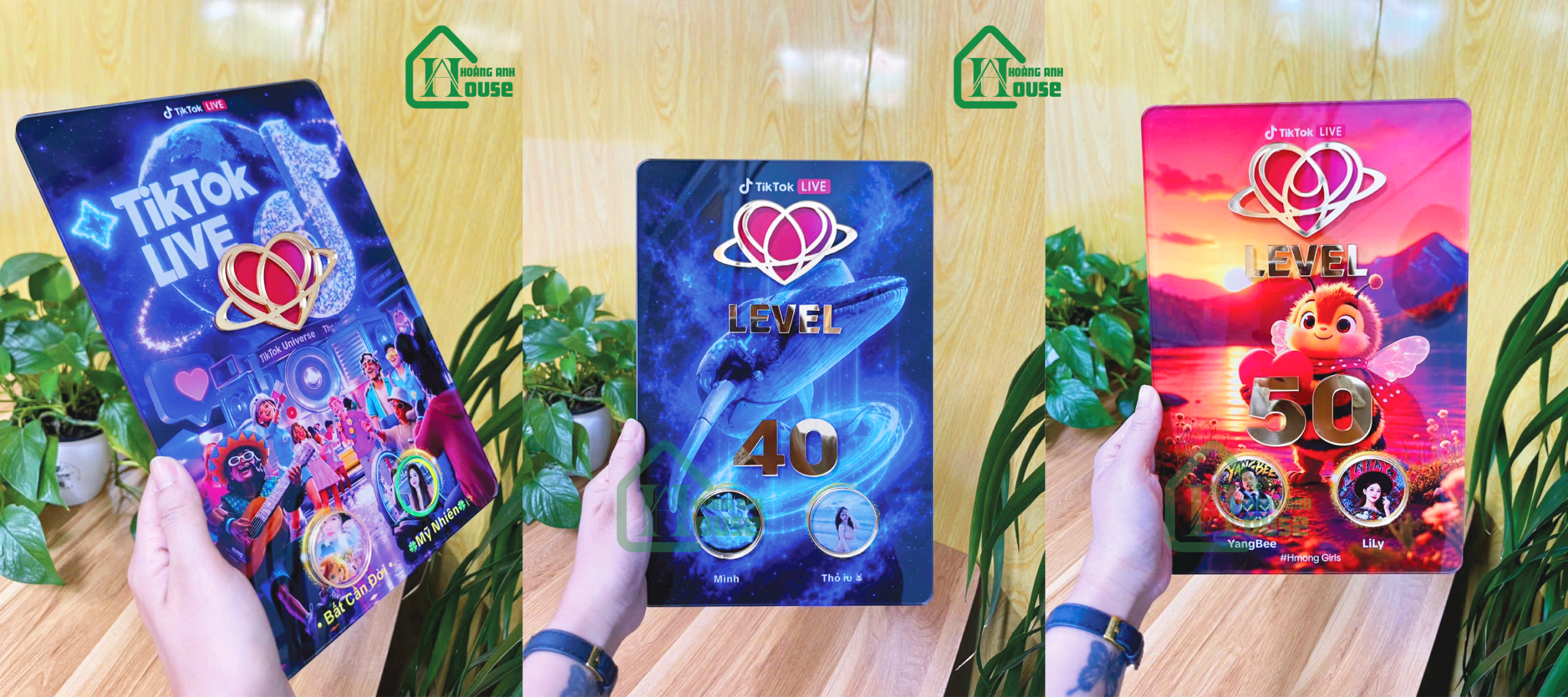 bảng quà tặng tim đội tiktok