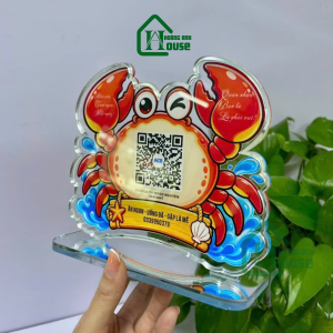 Bảng Mã QR Thanh Toán Hình Con Cua Để Bàn hoàng anh house
