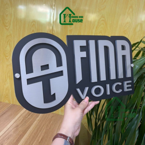 biển logo chữ nổi alu bạc xước hoàng anh house