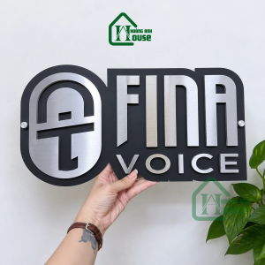 biển logo chữ nổi alu bạc xước