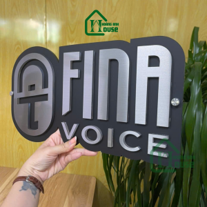 biển logo âm nhạc chữ nổi alu bạc xước