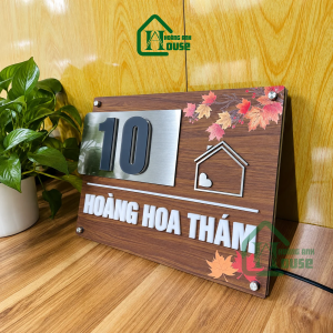 Biển Số Nhà Đèn Led Vân Gỗ