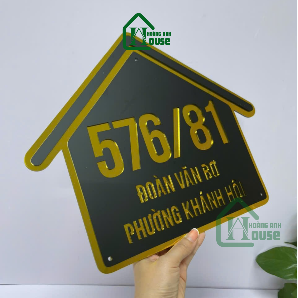 Biển Số Nhà Hình Ngôi Nhà hoàng anh house