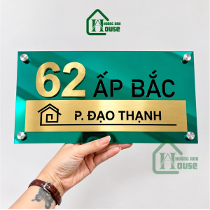 biển số nhà inox xanh