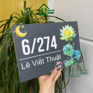 Biển Số Nhà Hoa Sen Xanh