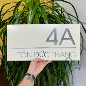 Biển Số Nhà Mica Trắng Bạc Gương hoàng anh house