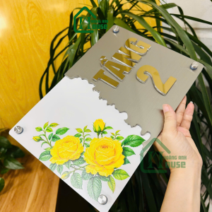Biển Số Tầng Inox Khách Sạn cao cấp in uv