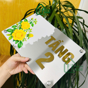 Biển Số Tầng Inox Khách Sạn hoàng anh house