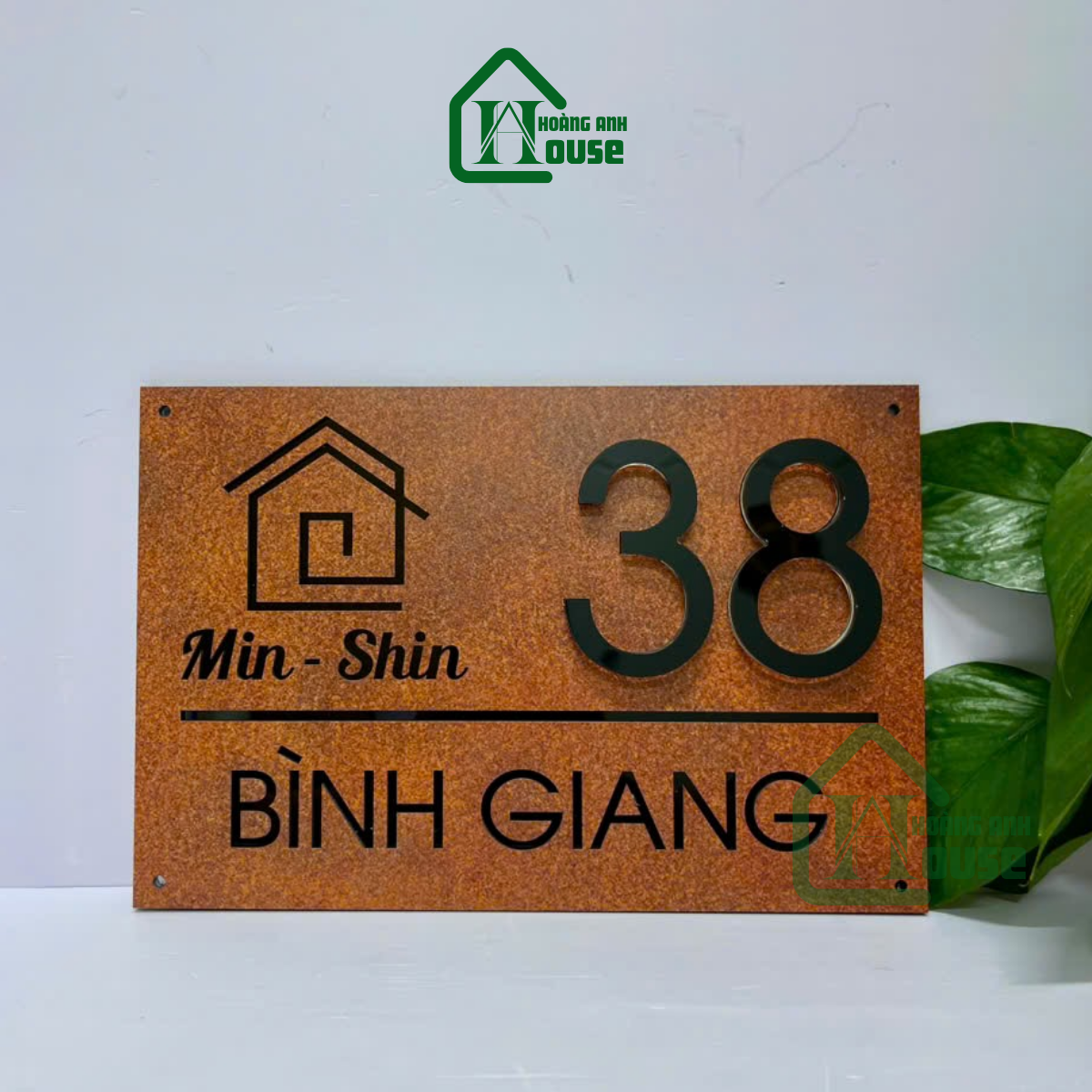 Biển Số Nhà Màu Gỉ Sét in uv