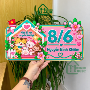 Biển Số Nhà Mica In Uv Dễ Thương