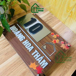 Biển Số Nhà Đèn Led Vân Gỗ hoàng anh house